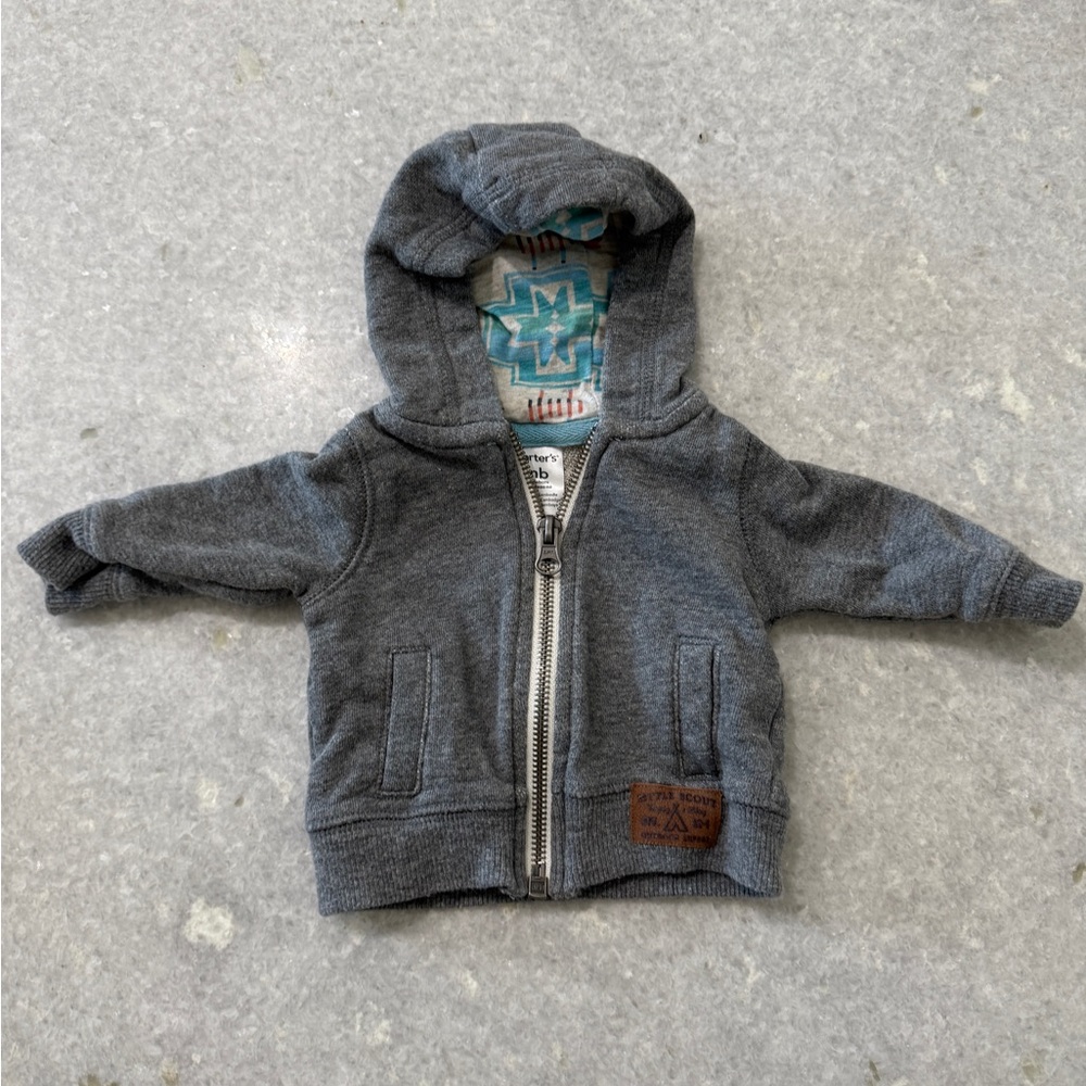 Carters NB Jacket with Pockets and Aztec Hoodie